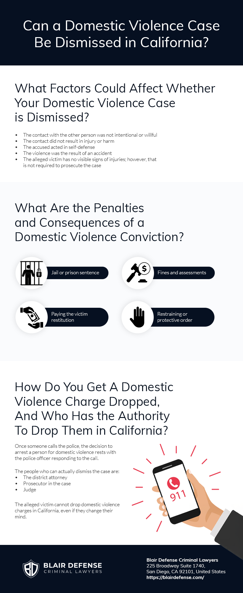 Can a Domestic Violence Case Be Dismissed in California? - Infographic